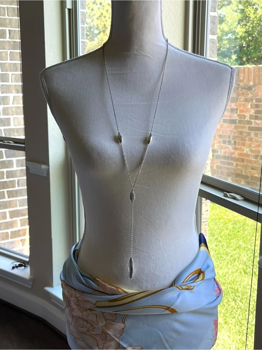 Brighton Bilbao Mist Y-Drop Necklace Lariat Silver with Crystals Necklace